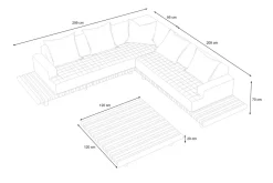 Discount Icon Gartenlounge, hellgrau, Alu/Olefin, Tisch 120 x 120 cm, inkl. 5 Dekokissen, FSC®-zertifiziertes Produkt Gartenlounge|Aluminium-Gartenmöbel