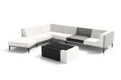 Hot Jewel Gartenlounge für 5-6 Personen, anthrazit/hellgrau, Alu/Polyester, inkl. Beistelltisch Gartenlounge|Aluminium-Gartenmöbel