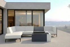 Hot Jewel Gartenlounge für 5-6 Personen, anthrazit/hellgrau, Alu/Polyester, inkl. Beistelltisch Gartenlounge|Aluminium-Gartenmöbel