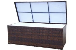 Clearance Kissenbox, braun marmoriert, Polyrattan, 204x94x75cm Polyrattan-Gartenmöbel|Auflagenbox