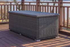 New Kissenbox L, grau, Polyrattan, 204x94x75cm Polyrattan-Gartenmöbel|Auflagenbox