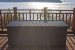 New Kissenbox L, grau, Polyrattan, 204x94x75cm Polyrattan-Gartenmöbel|Auflagenbox