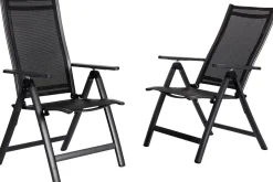 Clearance Klappstuhl, anthrazit matt/schwarz, Alu/Textilene, 60x70x106cm, 7-fach verstellbar Gartenstühle & Gartensessel