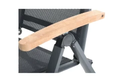 Outlet Klappstuhl, anthrazit matt, Aluminium/Teak, 69x59x106cm Gartenstühle & Gartensessel