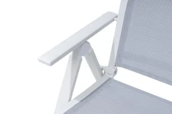 Sale Klappstuhl, creme/weiß, Aluminium, 7-fach verstellbar, witterungsbeständig, hohe Belastbarkeit Aluminium-Gartenmöbel|Gartenstühle & Gartensessel