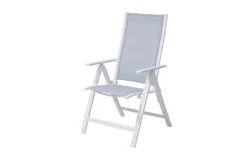 Sale Klappstuhl, creme/weiß, Aluminium, 7-fach verstellbar, witterungsbeständig, hohe Belastbarkeit Aluminium-Gartenmöbel|Gartenstühle & Gartensessel