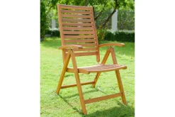 Klappstuhl, natur, Akazie, 70 x 55 x 105 cm, naturbelassen, 5-fach verstellbar, FSC®-zertifiziertes Produkt Akazien-Gartenmöbel|Gartenstühle & Gartensessel
