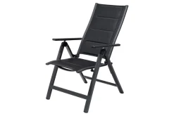 Best Klappstuhl, padded, schwarz, Aluminium, klappbar, pulverbeschichtet, robust, leichte Handhabung Aluminium-Gartenmöbel|Gartenstühle & Gartensessel