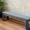 Discount Kona Bank, dark grey/natur, Alu/recyceltes Teak, 200x40x45cm, rustikal gebürstet, U-Gestell, FSC®-zertifiziertes Produkt Gartenbänke & Gartensofas