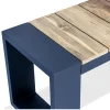 Best Kona Bank, dark grey/natur, Alu/recyceltes Teak, 240x40x45cm, rustikal gebürstet, U-Gestell, FSC®-zertifiziertes Produkt Gartenbänke & Gartensofas