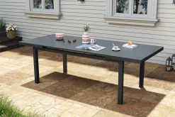 Sale Korba Garten-Essgruppe, 6 Personen, ausziehbarer Tisch 180–240 cm, Aluminium/Teak, inkl. Polster Garten-Essgruppen|Aluminium-Gartenmöbel