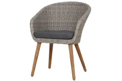 Kota Garten-Essgruppe, grau/natur, Akazie/Polyrattan/Alu, Ausziehbarer Tisch 180/220/260 x 100 cm, 8 Sessel, FSC®-zertifiziertes Produkt Garten-Essgruppen|Akazien-Gartenmöbel