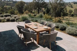 Online Kota Garten-Essgruppe, 6 Personen, ausziehbarer Tisch 180–260 cm, Akazie FSC®-zertifiziert/Polyrattan Garten-Essgruppen|Akazien-Gartenmöbel