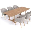 Hot Kota Garten-Essgruppe, grau/natur, Akazie/Polyrattan/Alu, Ausziehbar, 180/240 x 100 cm Tisch, 6 Sessel, FSC®-zertifiziertes Produkt Garten-Essgruppen|Akazien-Gartenmöbel
