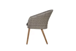 Hot Kota Garten-Essgruppe, grau/natur, Akazie/Polyrattan/Alu, Ausziehbar, 180/240 x 100 cm Tisch, 6 Sessel, FSC®-zertifiziertes Produkt Garten-Essgruppen|Akazien-Gartenmöbel