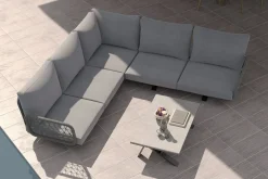 Hot Laguna Gartenlounge, anthrazit/grau, Aluminium/Rope-Geflecht, pulverbeschichtet, inkl. Kissen Gartenlounge|Aluminium-Gartenmöbel