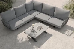 Hot Laguna Gartenlounge, anthrazit/grau, Aluminium/Rope-Geflecht, pulverbeschichtet, inkl. Kissen Gartenlounge|Aluminium-Gartenmöbel