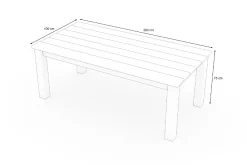 Outlet Laredo Loft Esstisch, Akazie in Teakoptik, 200 x 100 cm, gebürstet, witterungsbeständig, hohe Belastbarkeit, FSC®-zertifiziertes Produkt Gartentische|Akazien-Gartenmöbel