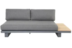 Las Vegas Ecklounge, anthrazit/grau, Alu/Teak, 5 Personen, Tisch 130x95 cm, FSC®-zertifiziertes Produkt Gartenlounge|Aluminium-Gartenmöbel