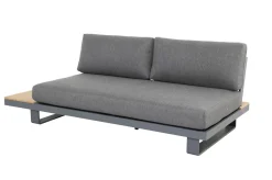 Las Vegas Ecklounge, anthrazit/grau, Alu/Teak, 5 Personen, Tisch 130x95 cm, FSC®-zertifiziertes Produkt Gartenlounge|Aluminium-Gartenmöbel