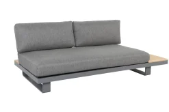 Las Vegas Ecklounge, anthrazit/grau, Alu/Teak, 5 Personen, Tisch 130x95 cm, FSC®-zertifiziertes Produkt Gartenlounge|Aluminium-Gartenmöbel