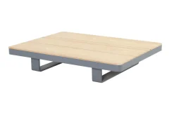 Las Vegas Ecklounge, anthrazit/grau, Alu/Teak, 5 Personen, Tisch 130x95 cm, FSC®-zertifiziertes Produkt Gartenlounge|Aluminium-Gartenmöbel