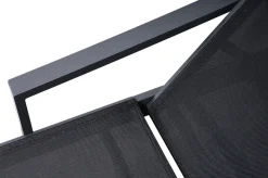 Outlet Liegen-Set, anthrazit, Aluminium/Textilene/Polyester, Tisch 40 x 40 cm, 2 Auflagen, Rückenlehne verstellbar, mit Rollen Aluminium-Gartenmöbel
