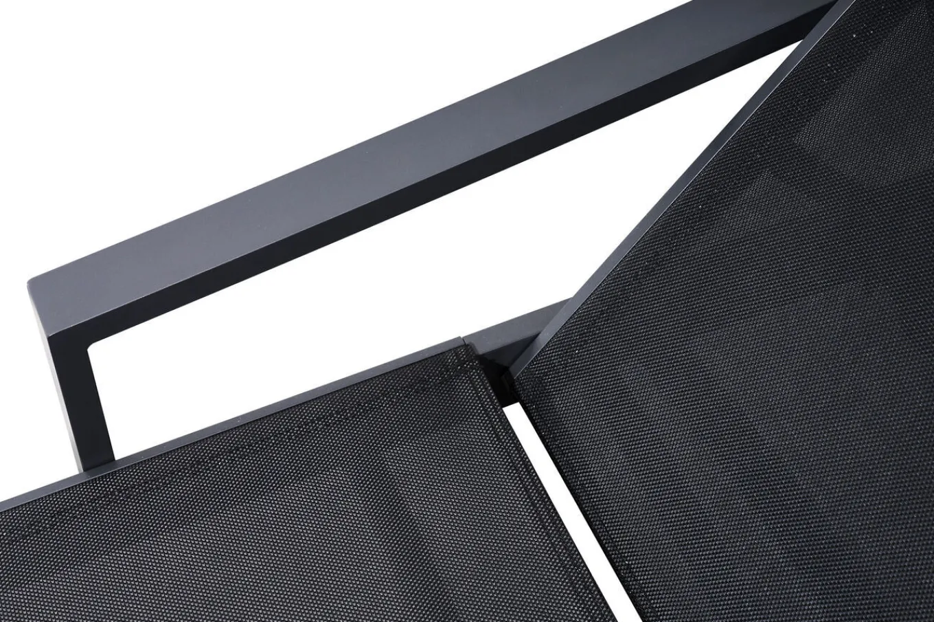 Outlet Liegen-Set, anthrazit, Aluminium/Textilene/Polyester, Tisch 40 x 40 cm, 2 Auflagen, Rückenlehne verstellbar, mit Rollen Aluminium-Gartenmöbel