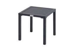 Outlet Liegen-Set, anthrazit, Aluminium/Textilene/Polyester, Tisch 40 x 40 cm, 2 Auflagen, Rückenlehne verstellbar, mit Rollen Aluminium-Gartenmöbel