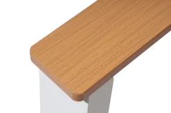 Outlet Loungegarnitur, 4-teilig, beige/weiß, Alu/Holzimitat, Tisch 110 x 60 cm, inkl. Kissen mit Reißverschluss Gartenlounge|Aluminium-Gartenmöbel