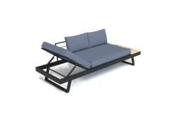 Lounge/Liege, anthrazit matt, Alu/Polyester, verstellbar, hoher Liegekomfort, 230 x 80 cm Gartenliegen|Aluminium-Gartenmöbel