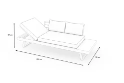 Online Lounge/Liege, silber, Alu/Polyester, verstellbar, hoher Liegekomfort, 230 x 80 cm Gartenliegen|Aluminium-Gartenmöbel