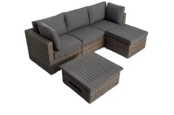 New Loungetisch höhenverstellbar, grau, Polyrattan, 78/157 x 78 x 40/63 cm Gartentische|Gartenlounge