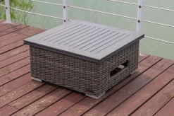 New Loungetisch höhenverstellbar, grau, Polyrattan, 78/157 x 78 x 40/63 cm Gartentische|Gartenlounge