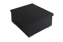 Outlet Loungetisch höhenverstellbar, schwarz, Polyrattan, 75/152x75x40/64,5cm Gartentische|Gartenlounge