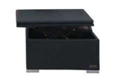 Outlet Loungetisch höhenverstellbar, schwarz, Polyrattan, 75/152x75x40/64,5cm Gartentische|Gartenlounge