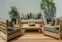 Best Loungetisch, natur, recyceltes Teak, 120x80x31cm, aufwendig gestaltete Tischbeine, FSC®-zertifiziertes Produkt Gartentische