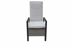 New Louvra Select Design-Diningsessel, natur/anthrazit, Polyrattan, 59 x 72 x 111 cm, Rücken stufenlos verstellbar Polyrattan-Gartenmöbel|Gartenstühle & Gartensessel