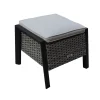 Hot Louvra Select Design-Fußhocker, natur/anthrazit, Polyrattan, 59x55x46cm, inkl. Polster Polyrattan-Gartenmöbel|Gartenstühle & Gartensessel