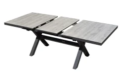 Best Louvra Select Garten-Essgruppe, natur/anthrazit, Polyrattan/Alu, 4 Sessel, Tisch 160/210 x 100 cm Polyrattan-Gartenmöbel|Garten-Essgruppen