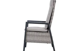 Hot Louvra Select Garten-Essgruppe, natur/anthrazit, Polyrattan/Alu, Tisch 200/260 x 100 cm, 6 Sessel Polyrattan-Gartenmöbel|Garten-Essgruppen