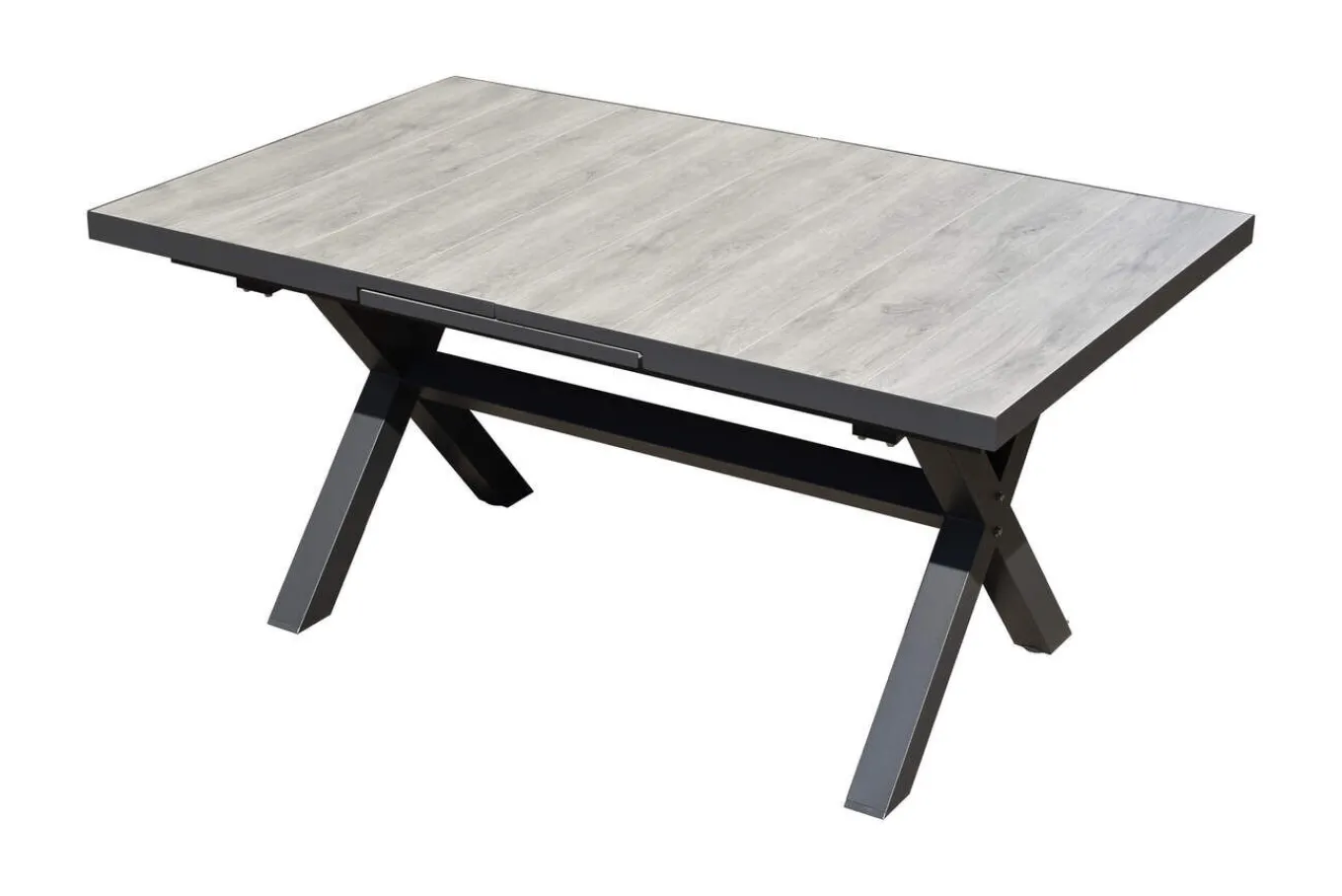 Sale Louvra Select Garten-Essgruppe, natur/anthrazit, Polyrattan/Alu, 6 Sessel, Tisch 160/210 x 100 cm Polyrattan-Gartenmöbel|Garten-Essgruppen