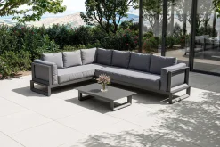 Online Luminara LED-Gartenlounge für 5-6 Personen, anthrazit/dunkelgrau, Alu/Polyester, pulverbeschichtet, beleuchtet Gartenlounge