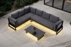 Online Luminara LED-Gartenlounge für 5-6 Personen, anthrazit/dunkelgrau, Alu/Polyester, pulverbeschichtet, beleuchtet Gartenlounge