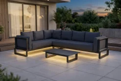 Online Luminara LED-Gartenlounge für 5-6 Personen, anthrazit/dunkelgrau, Alu/Polyester, pulverbeschichtet, beleuchtet Gartenlounge