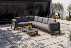 Online Luminara LED-Gartenlounge für 5-6 Personen, anthrazit/dunkelgrau, Alu/Polyester, pulverbeschichtet, beleuchtet Gartenlounge