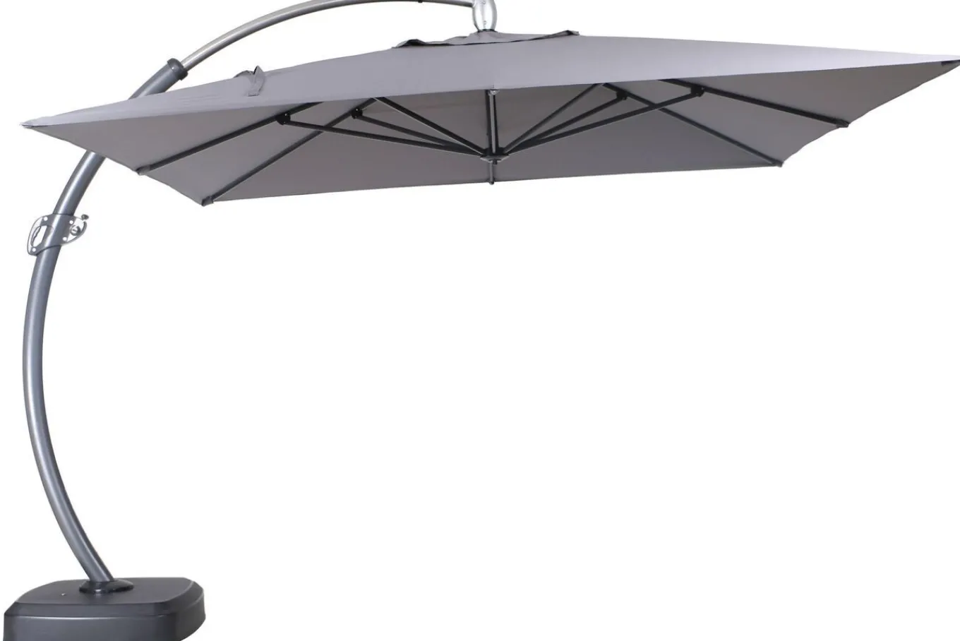 Luxus Ampelschirm, anthrazit, Edelstahl/Aluminium, 350 x 350 cm, inkl. Schirmständer und Schutzhülle Sonnenschirme