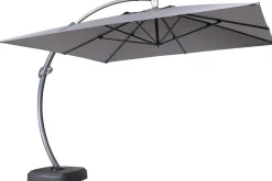 Luxus Ampelschirm, anthrazit, Edelstahl/Aluminium, 350 x 350 cm, inkl. Schirmständer und Schutzhülle Sonnenschirme