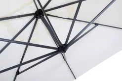 New Luxus Ampelschirm, anthrazit/creme, Edelstahl/Aluminium, 350 x 350 cm, inkl. Schirmständer und Schutzhülle Sonnenschirme