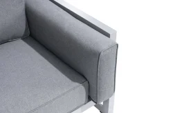 Best Manhattan Ecklounge, grau/silber, Alu/Polyester, inkl Beistelltisch, witterungsbeständig Gartenlounge